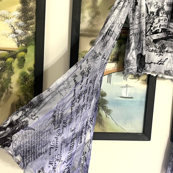 Dolls Kill / Widow Grey Shoulder Long Sleeve Top - Picture 4 of 6